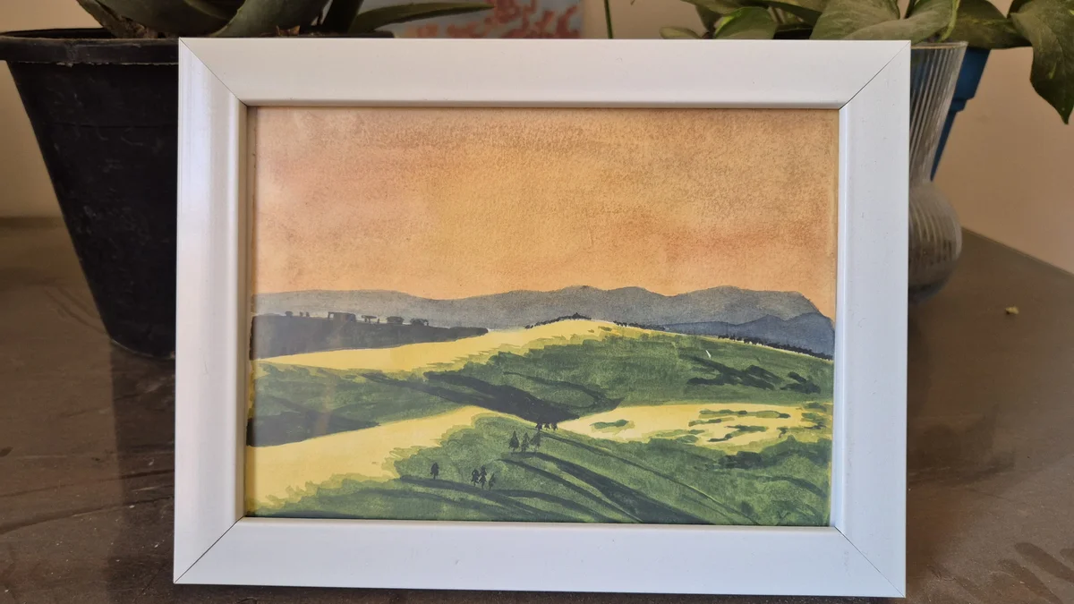 Golden hills watercolour