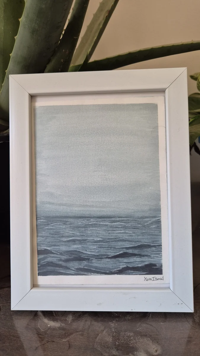 Grey sea watercolour